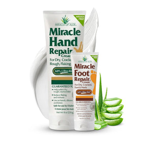 Miracle of Aloe front packaging hand repair showing jar and benefits