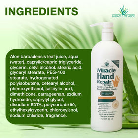 Miracle of Aloe applied to dry hands, demonstrating visible soothing benefit
