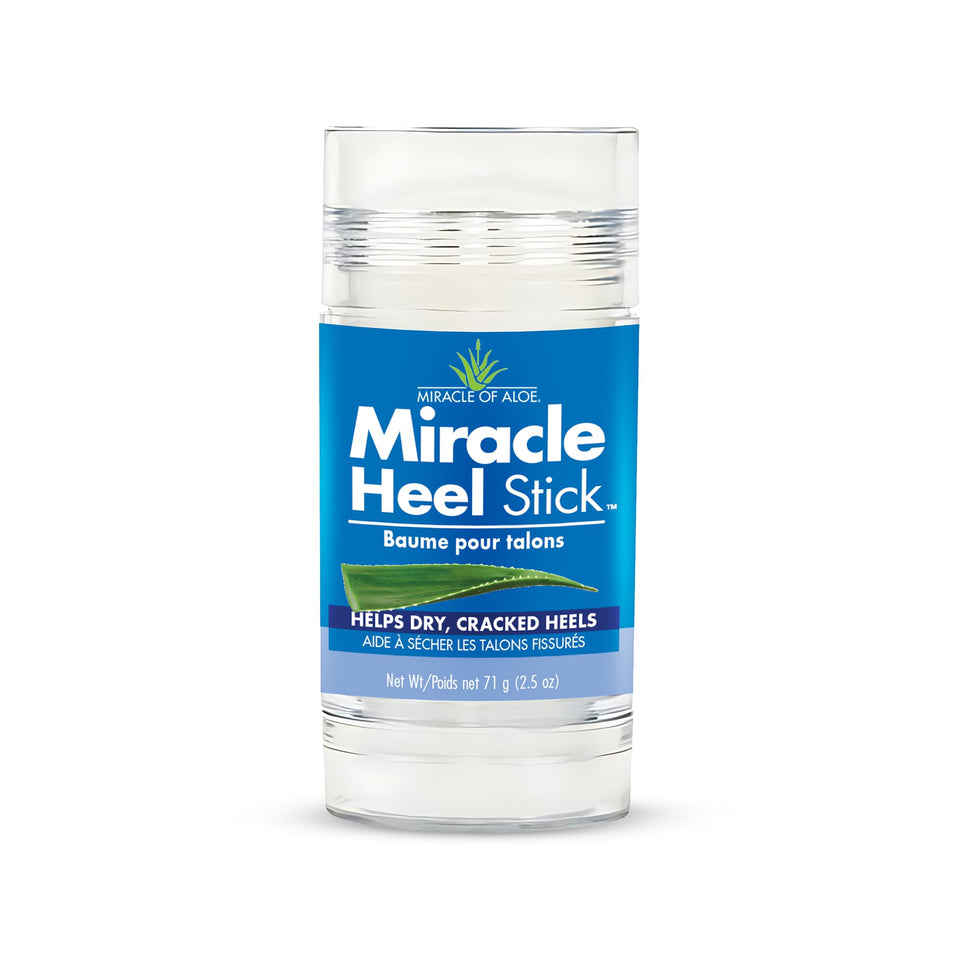 Miracle of Aloe front packaging showing heel stick and benefits