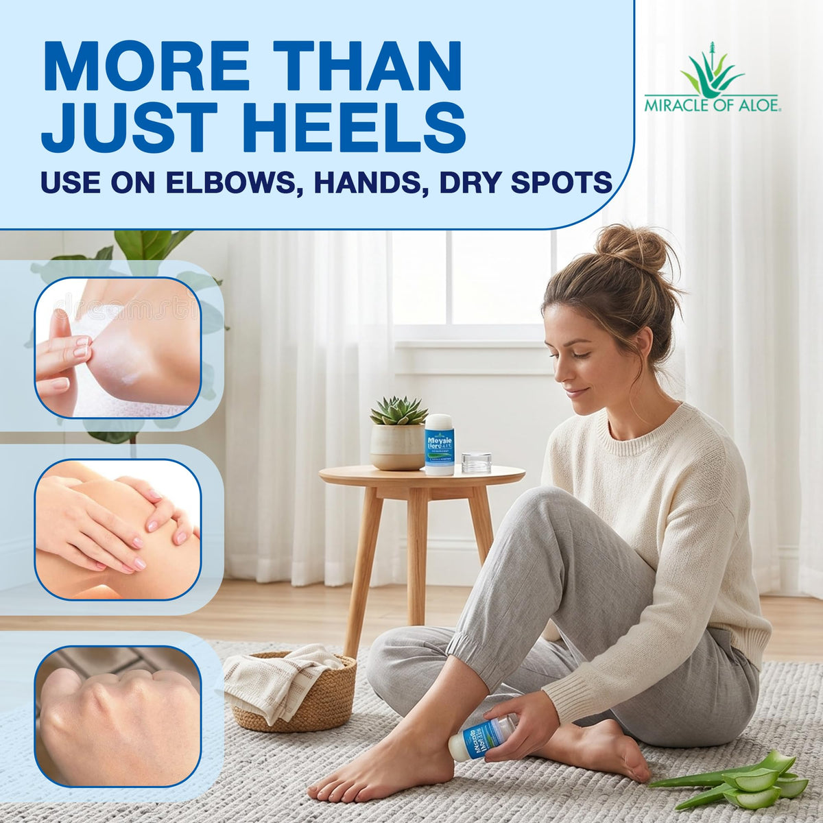 Miracle of Aloe in bathroom routine with socks for overnight repair