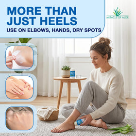 Miracle of Aloe in bathroom routine with socks for overnight repair