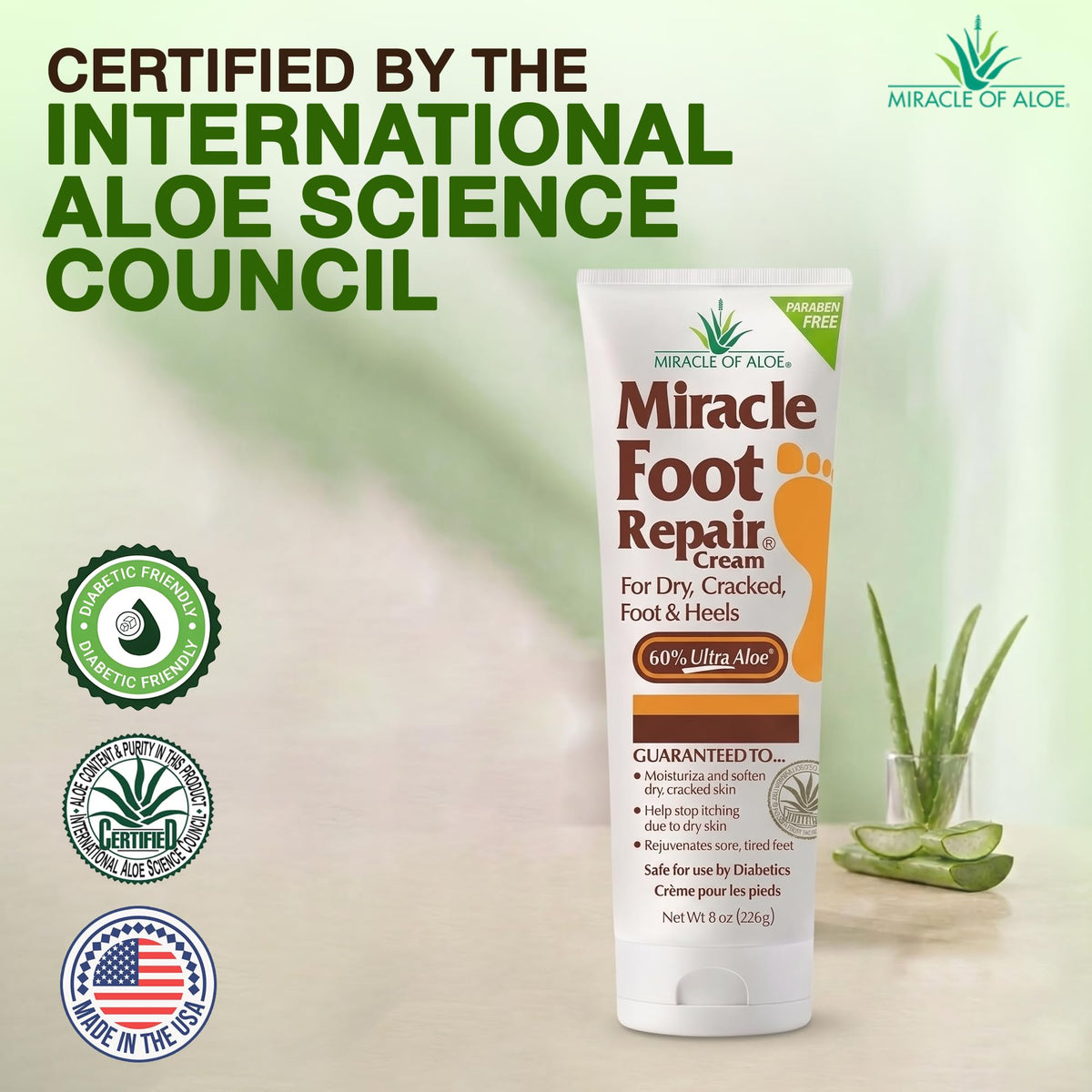 Miracle of Aloe cream texture close-up demonstrating thick moisturizing gel