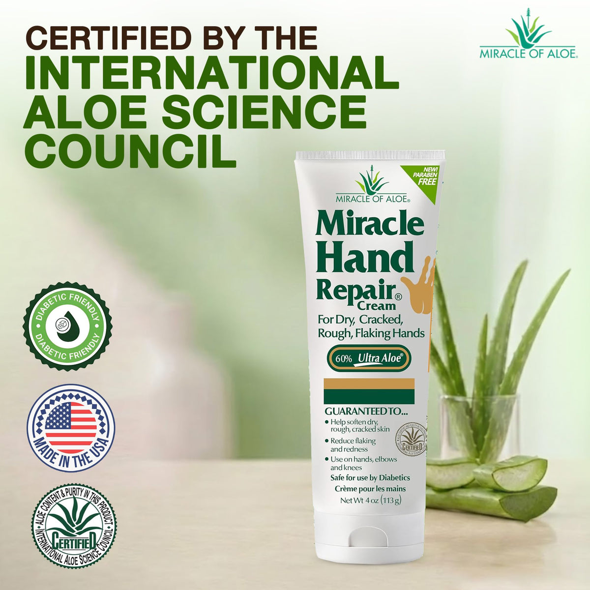 Miracle of Aloe open tube with cream texture demonstrating fast absorption benefit
