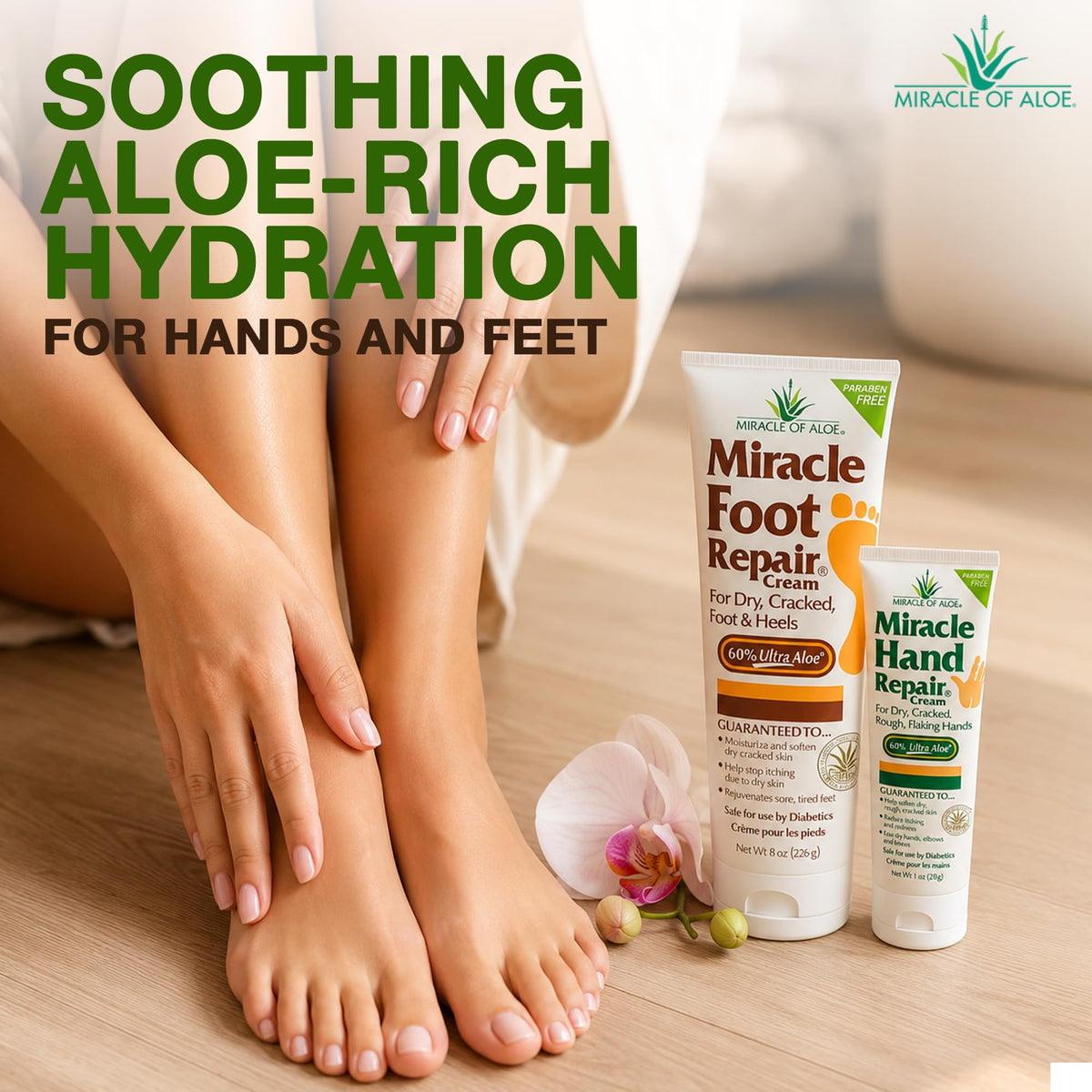 Miracle of Aloe product duo staged in bathroom conveying daily routine benefit