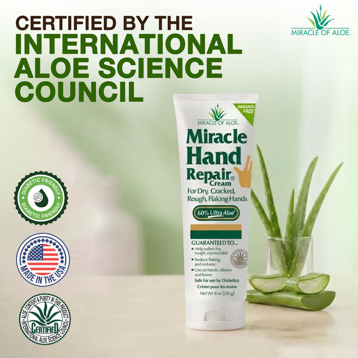 Miracle of Aloe pump close-up demonstrating easy dispensing and convenience