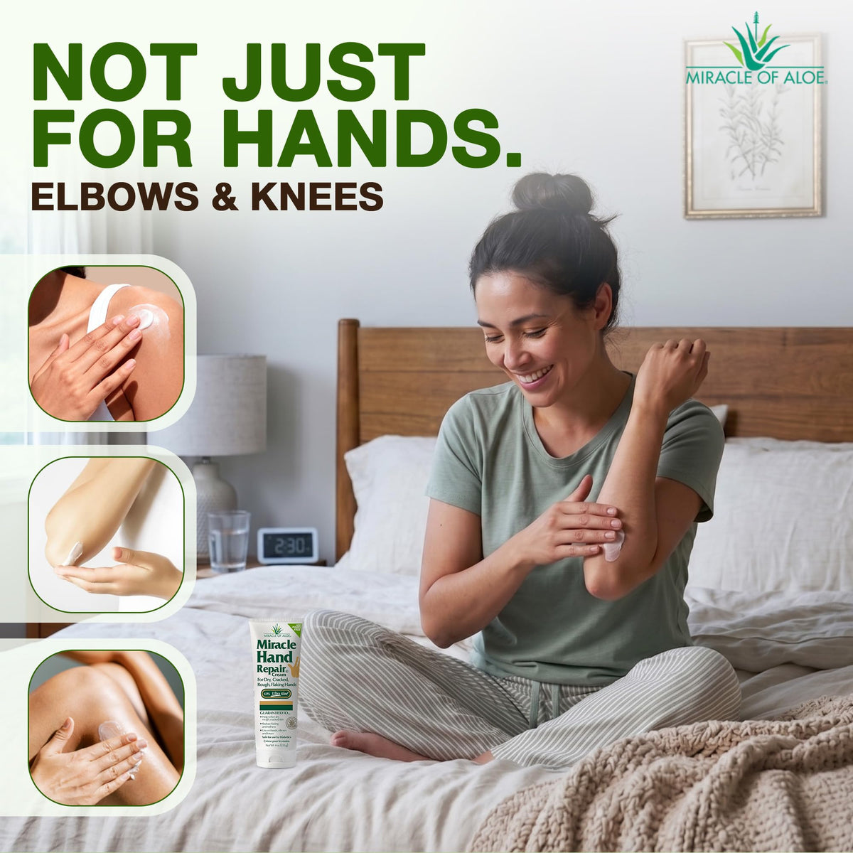 Miracle of Aloe travel-sized tube inside a handbag for on-the-go moisturization