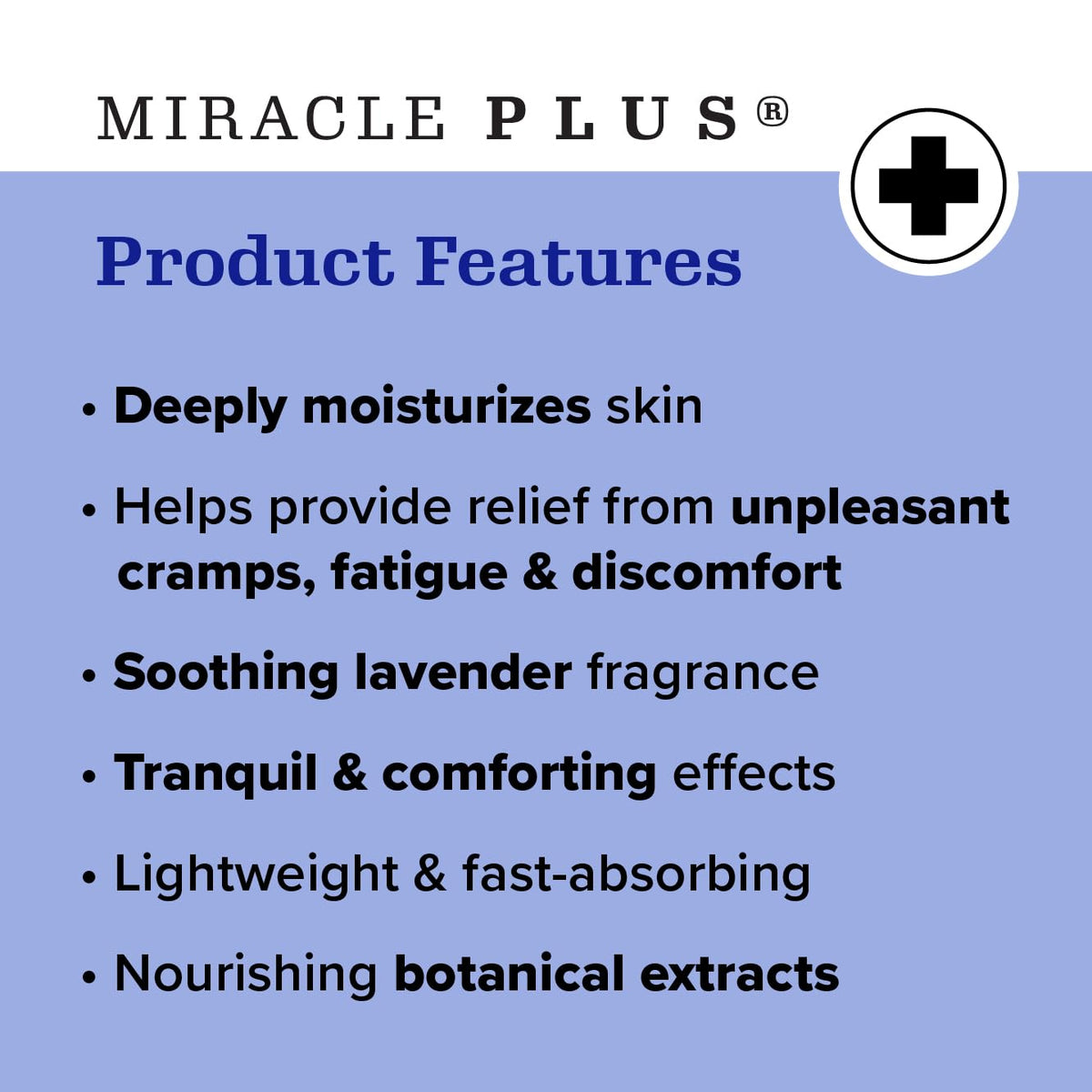 Flatlay of Miracle Plus with chamomile, aloe, and sage showing botanical support