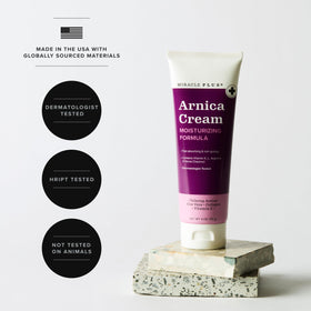 Miracle Plus gel rubbed into skin illustrating fast absorption and dryness reduction