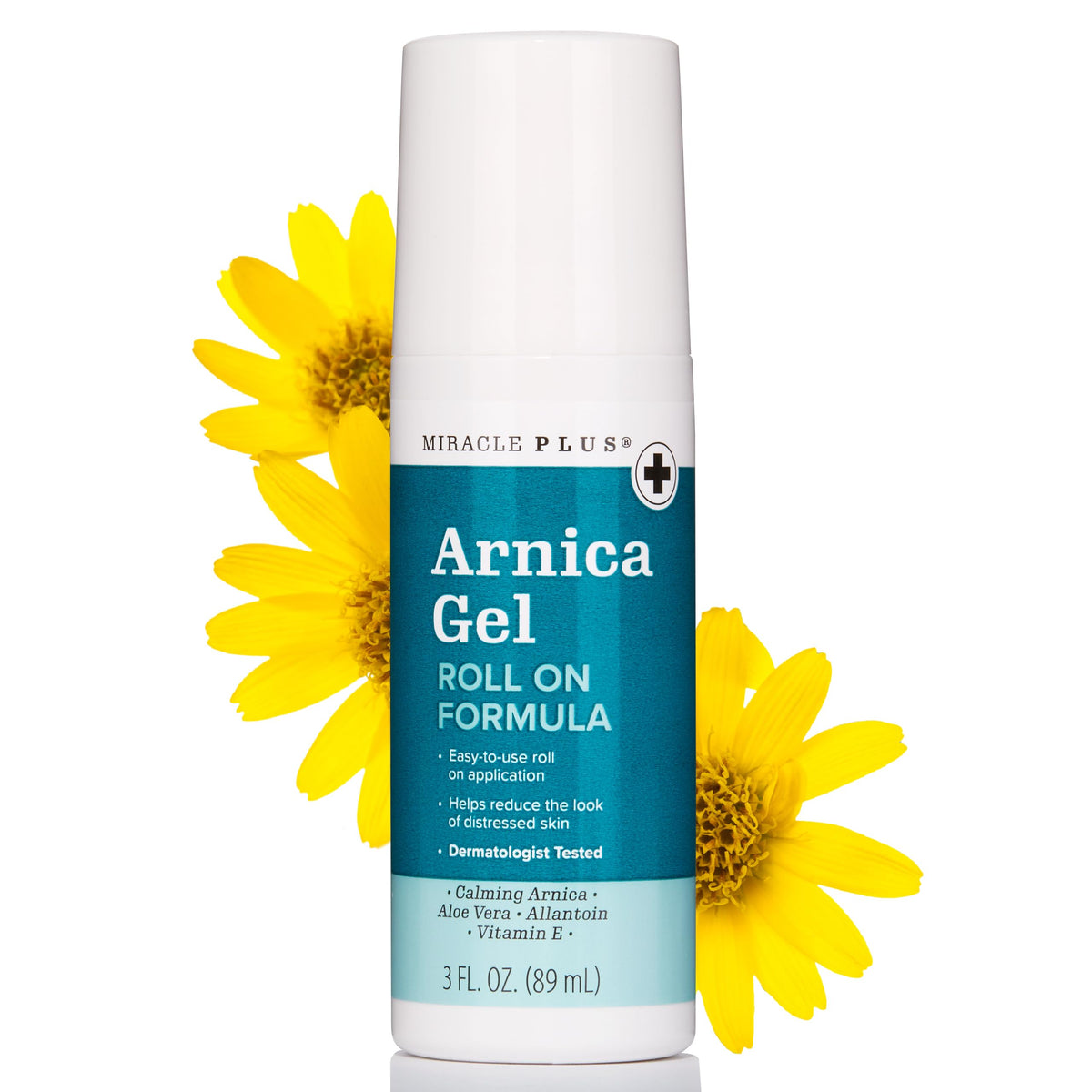 Miracle Plus front packaging showing roll-on bottle and clear label benefit