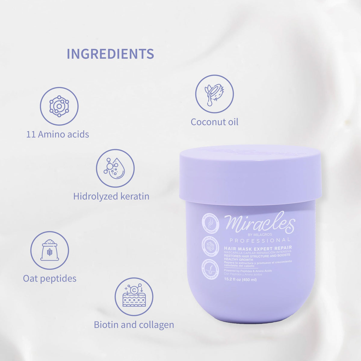 Miracles By Milagros hair mask being applied in salon demonstrating repair