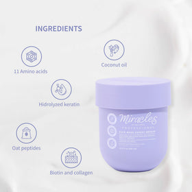 Miracles By Milagros hair mask being applied in salon demonstrating repair