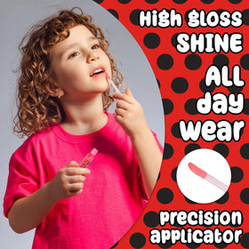 Miraculous gloss texture swatches showing shimmer and color payoff on skin