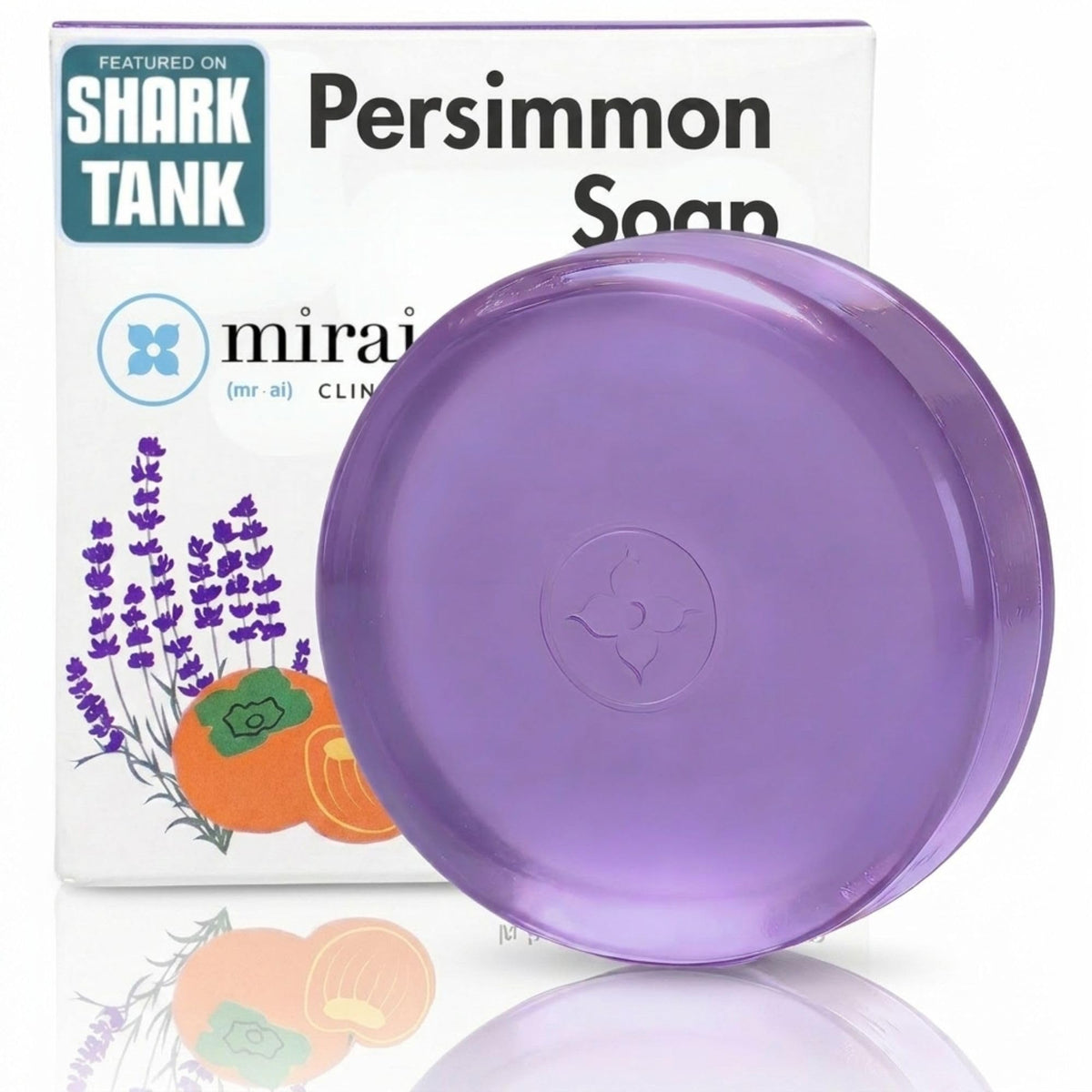 Mirai persimmon soap front packaging showing brand and benefits