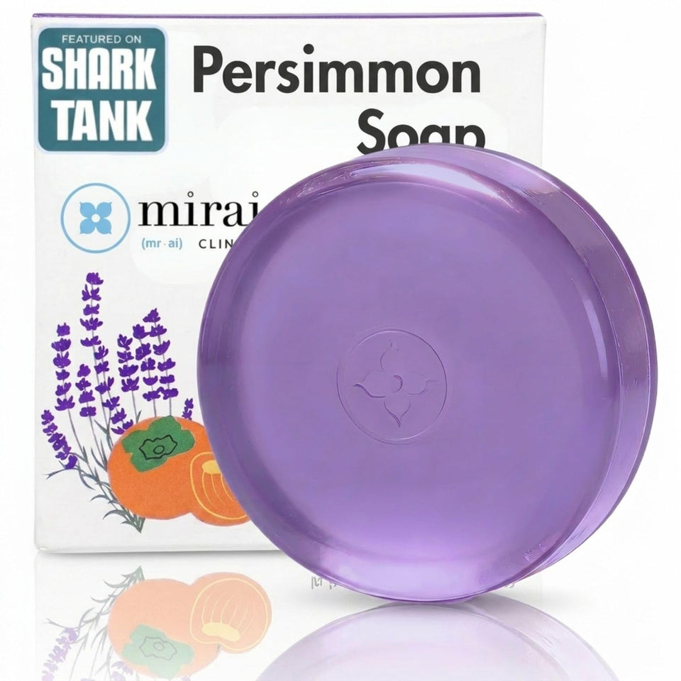 Mirai persimmon soap front packaging showing brand and benefits