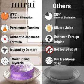 Mirai soap lather with lavender scent producing soft cleansing bubbles