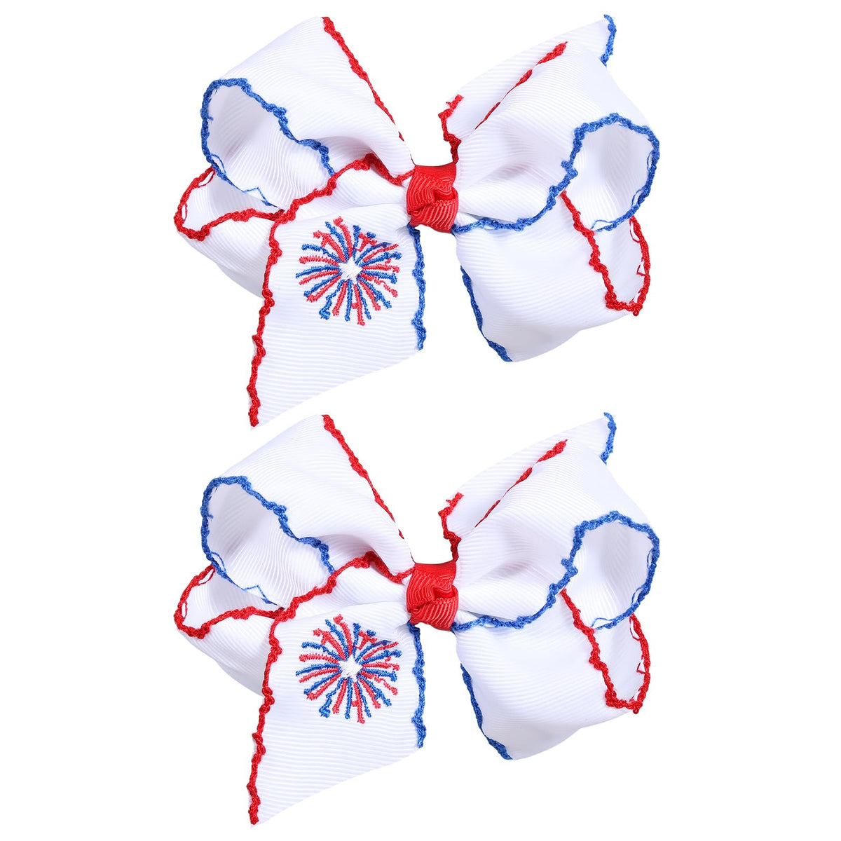Miroksh front view embroidered bow showing patriotic design and festive flair
