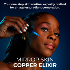 MIRROR SKIN dropper dispensing serum for precise, mess-free application