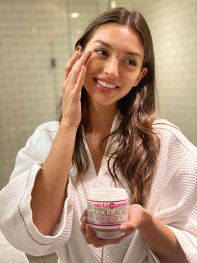 Mirta De Perales packaging side view emphasizing clean, paraben-free formula