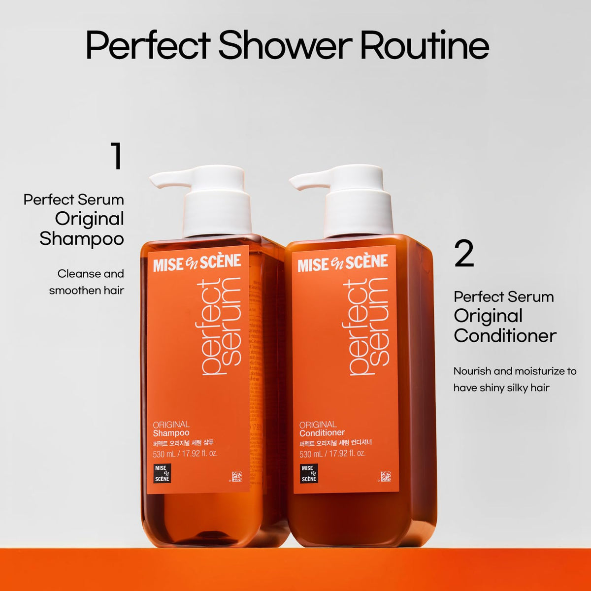 Mise En Scene conditioner applied to wet hair showing detangling benefit
