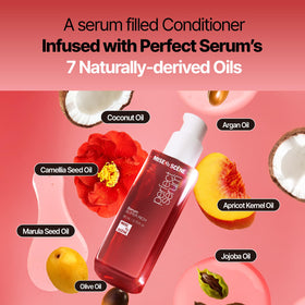 Mise En Scene ingredients display with argan and jojoba, emphasizes nourishing oils
