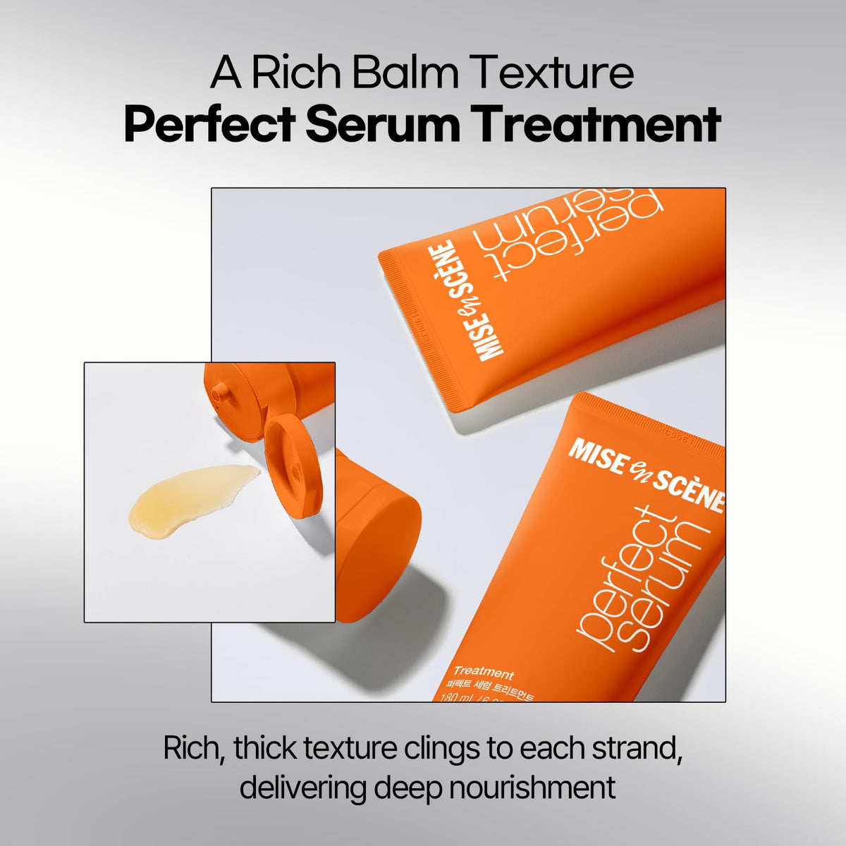 Mise En Scene product label close-up highlighting key ingredients and benefits