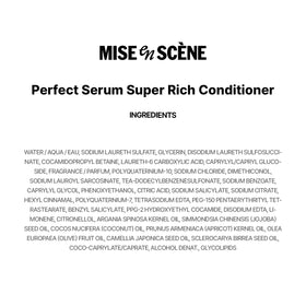 Mise En Scene close-up label showing fragrance notes, explains scent profile