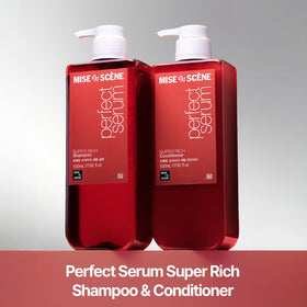 Mise En Scene pump dispensing gel texture, demonstrating easy application benefit