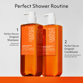 Mise En Scene shampoo staged in bathroom conveying everyday use
