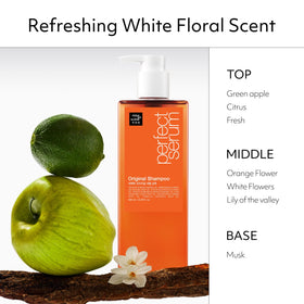 Mise En Scene bottle in hand showing 22.99 fl oz scale benefit