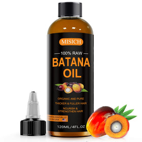 MISICH batana oil front bottle shows pure unrefined oil for nourishing hair