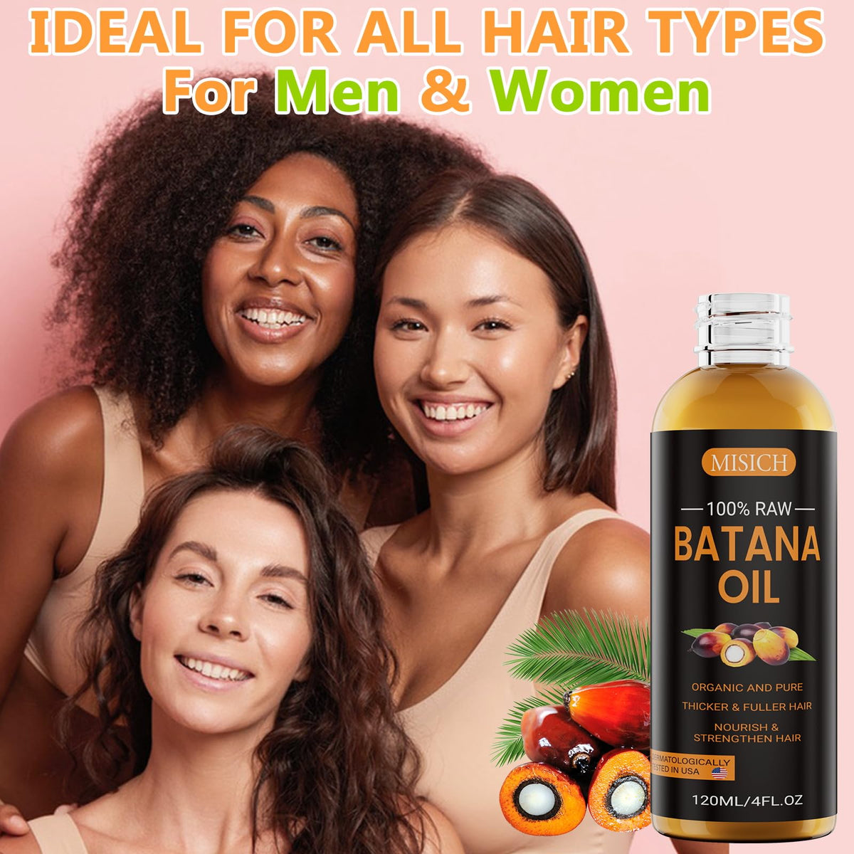 MISICH batana oil with Honduran palm kernel visual showing responsible sourcing