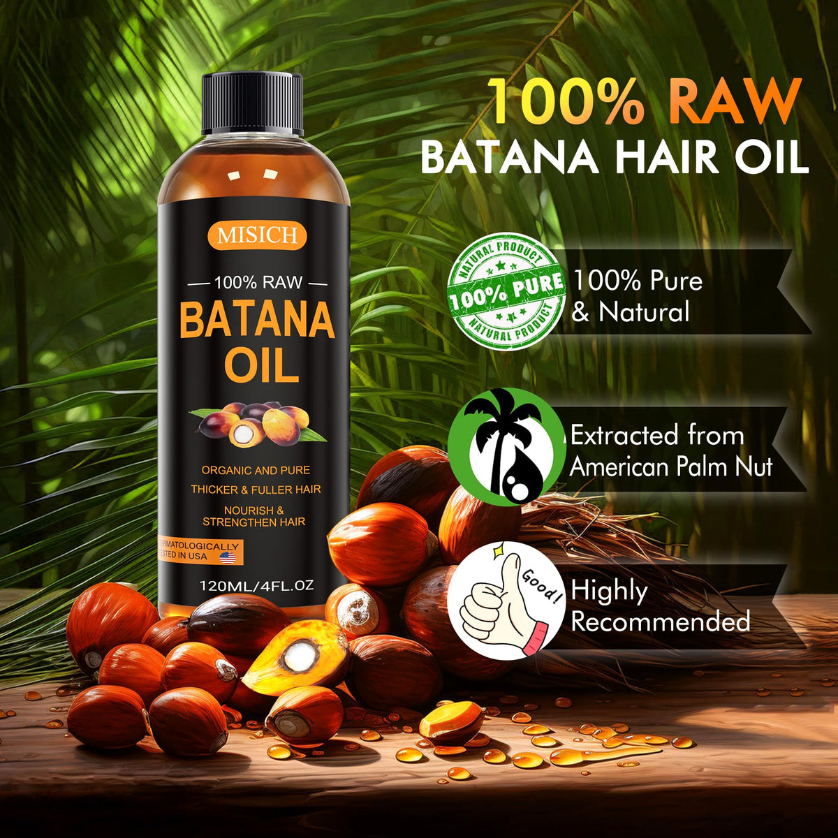 MISICH batana oil pouring texture highlights rich emollient for conditioning