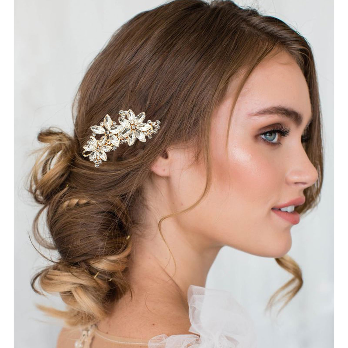Miskate flower leaf clip profile shot highlighting delicate shape and refined accent