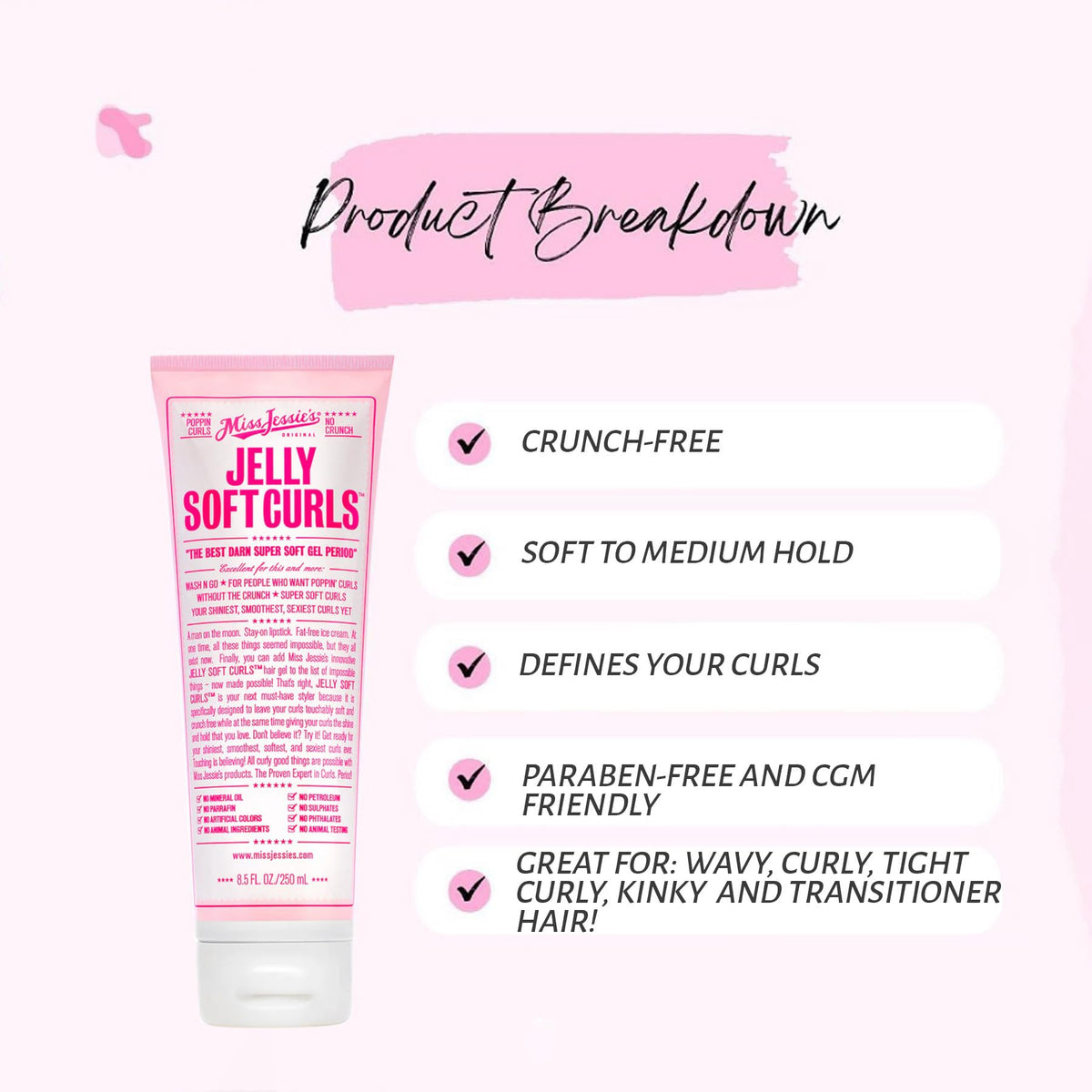 Miss Jessie's close-up label clear reading and ingredient cues