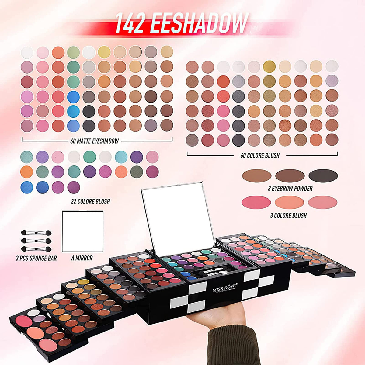 MISS ROSE M brushes and tools laid flat enabling easy beginner use