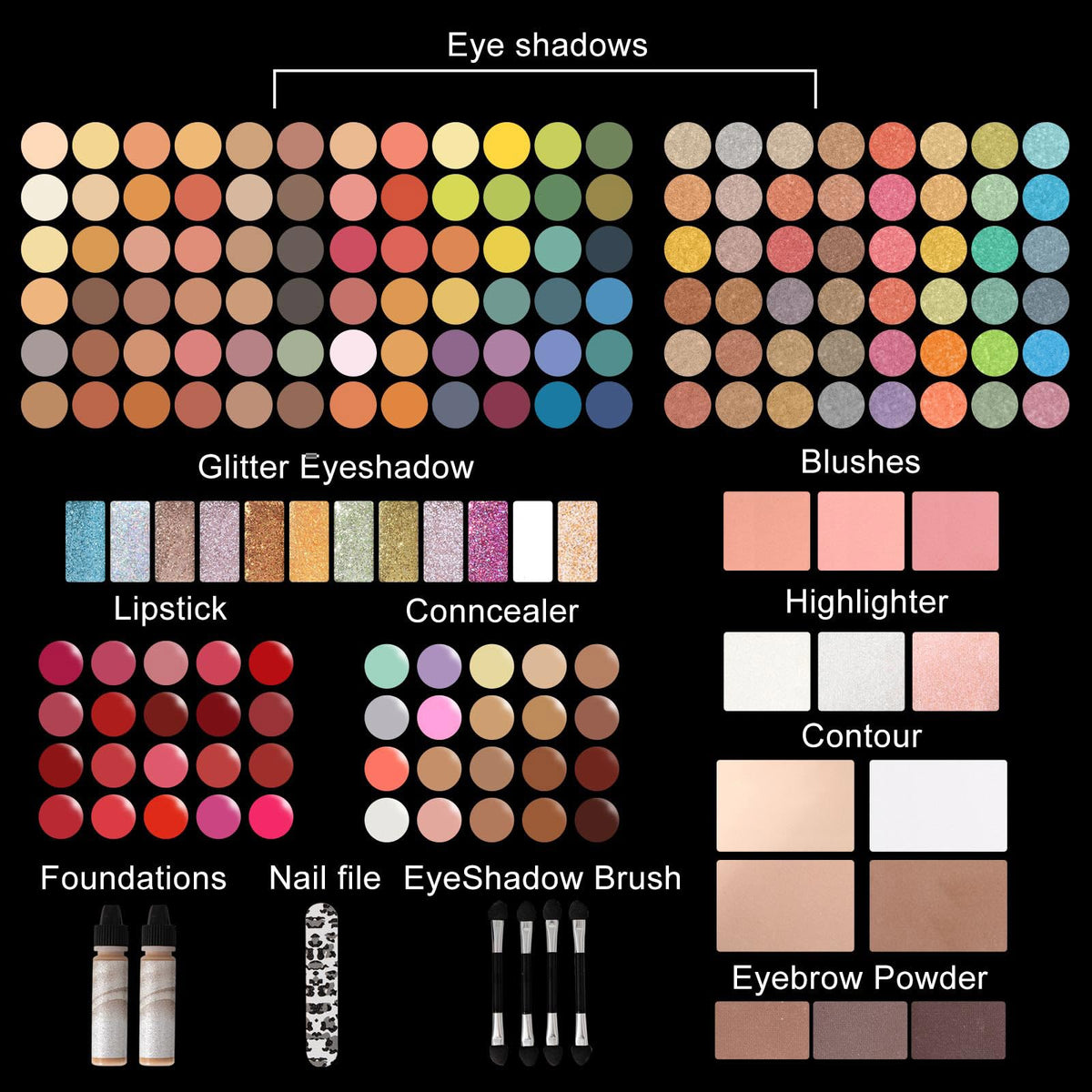 MISS ROSE M assorted lipsticks and glosses for versatile finishes