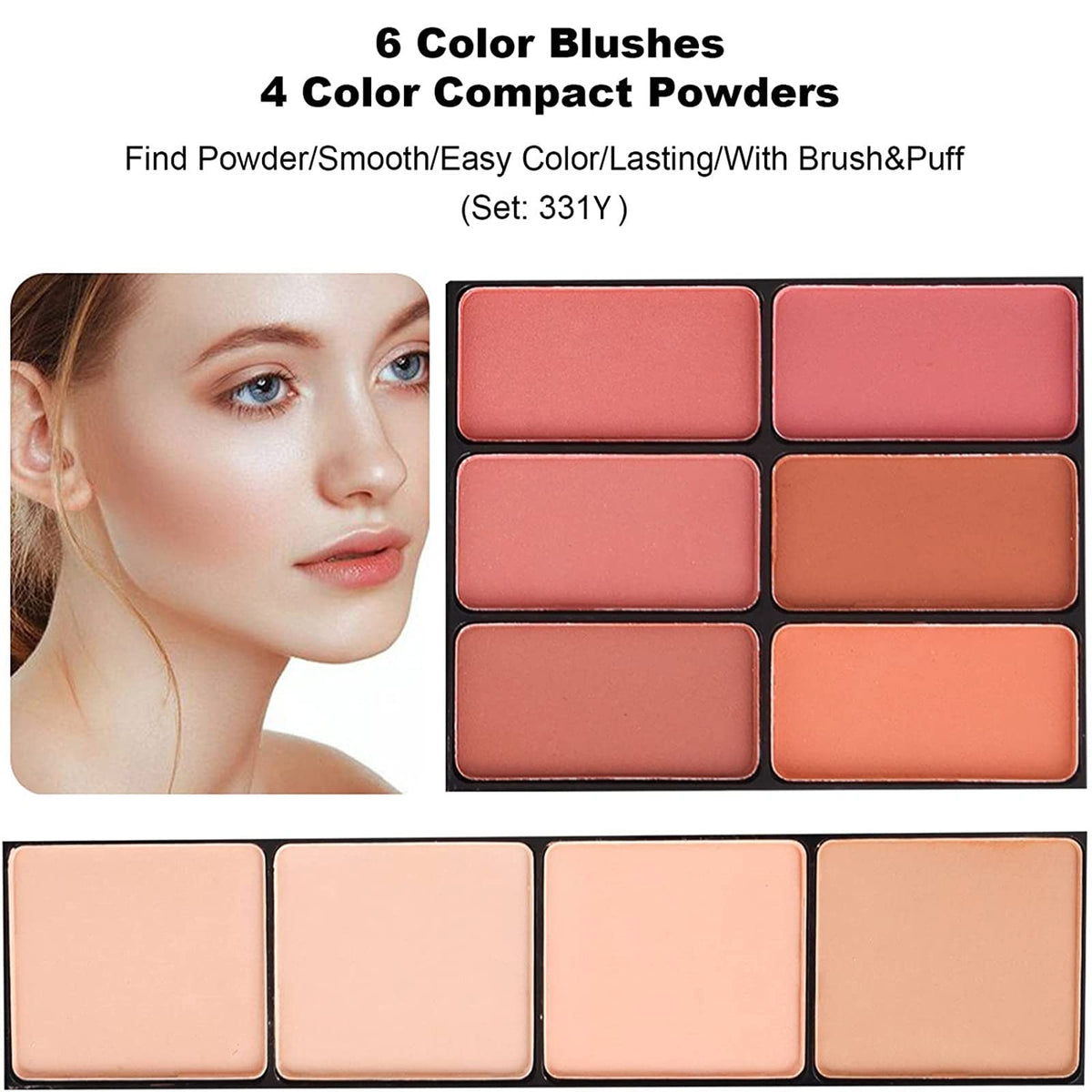 MISS ROSE M built-in mirror and compact powders, convenient touch-ups