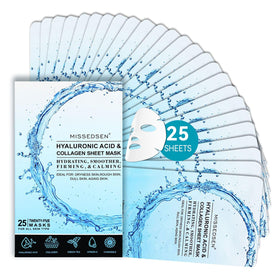 MISSEDSEN front packaging showing 25 sheet masks for convenient skincare