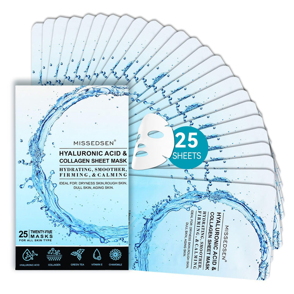 MISSEDSEN front packaging showing 25 sheet masks for convenient skincare