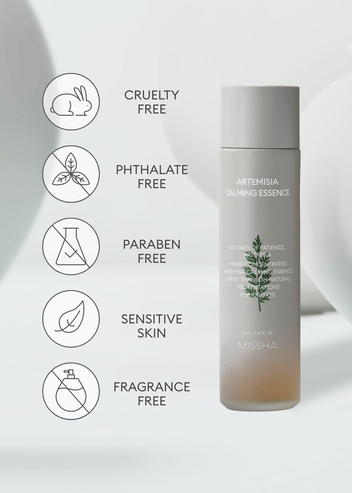MISSHA bottle with outer box displaying brand presentation and clean formula benefit