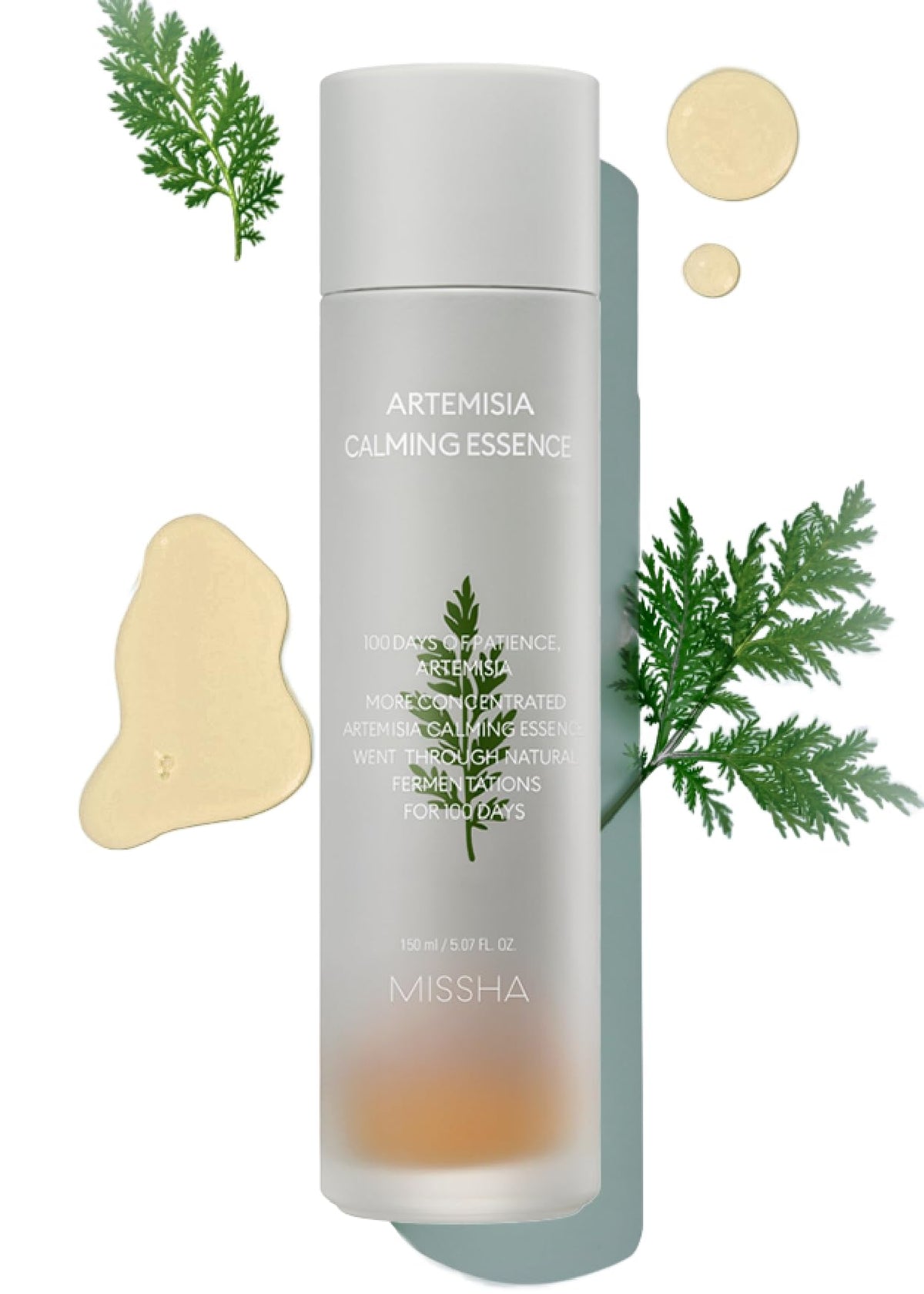MISSHA front bottle shot showing clean minimalist packaging and benefit of calming