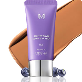 MISSHA front view of No.33 tan bottle showing packaging and product benefit