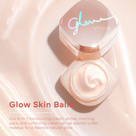 MISSHA balm swiped on cheek demonstrating radiant hydration benefit