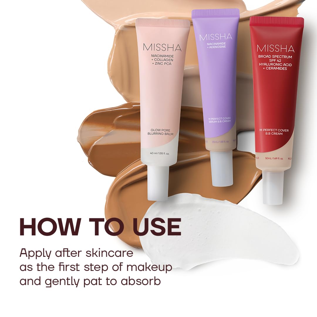 MISSHA M BB Boomer next to hand for size comparison showing travel‑friendly 40ml tube