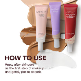 MISSHA M BB Boomer next to hand for size comparison showing travel‑friendly 40ml tube