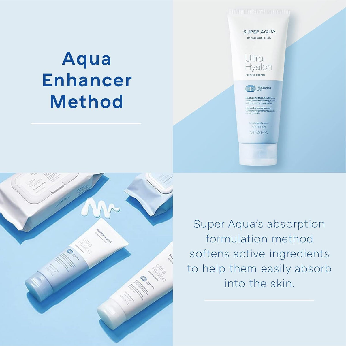MISSHA lifestyle bathroom setup conveying daily hydrating routine benefit