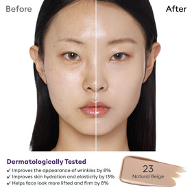 MISSHA swatches comparing No.23 on skin for shade selection help