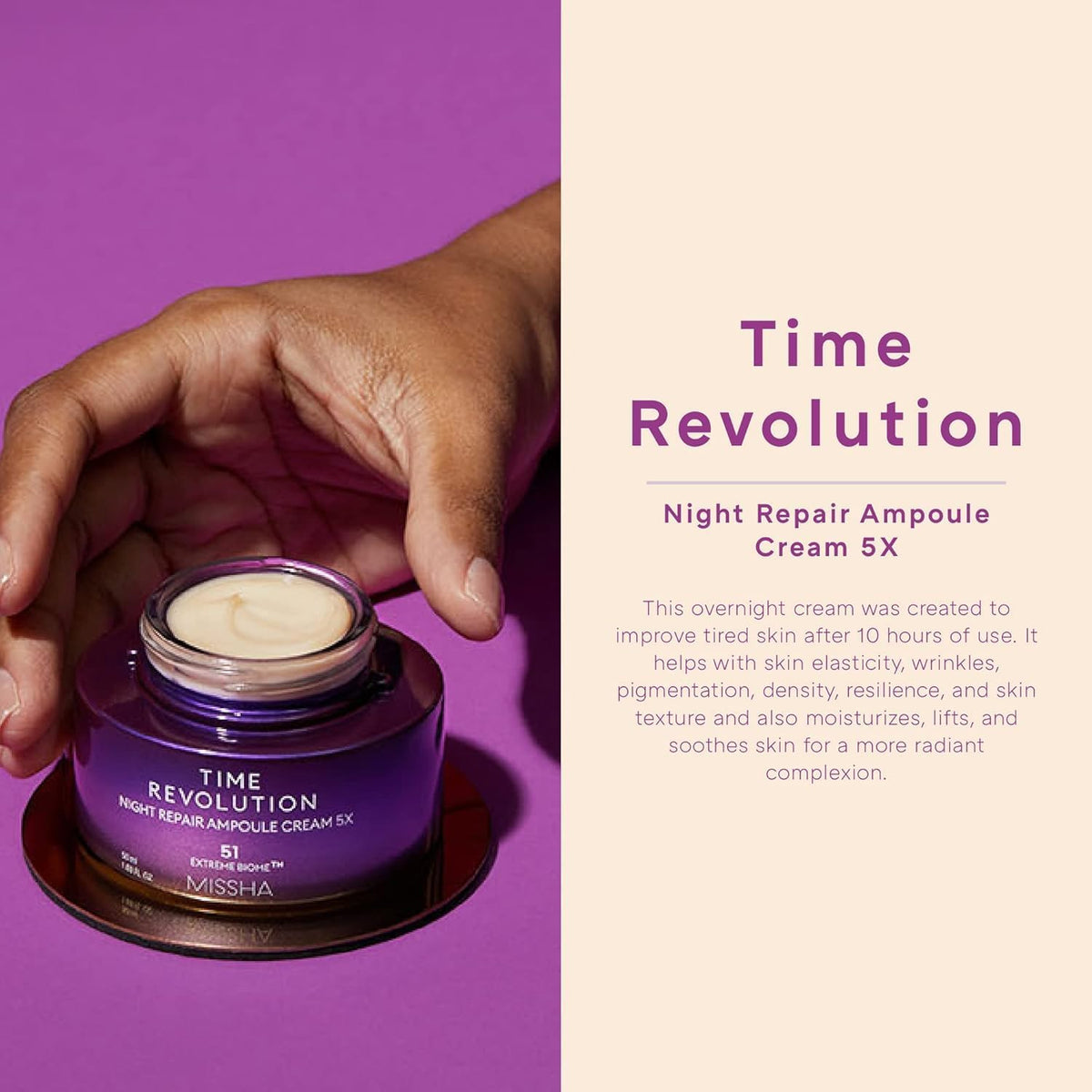 MISSHA cream texture in jar highlighting rich hydration