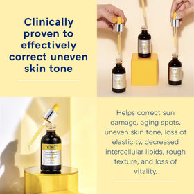 MISSHA ampoule next to a 30ml reference object showing true product size
