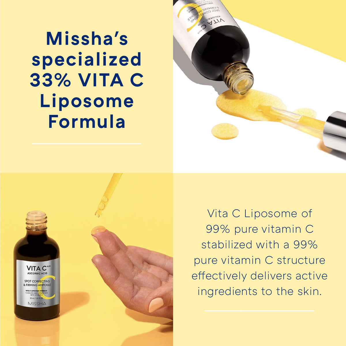 MISSHA dispensed serum on hand showing consistency and quick absorption benefit